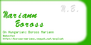 mariann boross business card